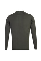 Haki Polo Yaka Regular Fit Yünlü Triko Kazak