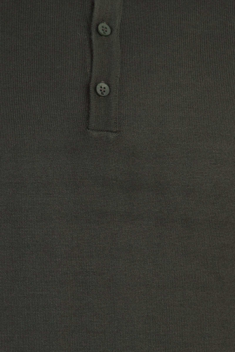Haki Polo Yaka Regular Fit Yünlü Triko Kazak