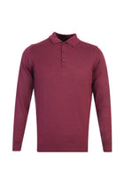 Bordo Polo Yaka Regular Fit Yünlü Triko Kazak