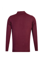 Bordo Polo Yaka Regular Fit Yünlü Triko Kazak