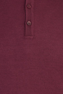 Bordo Polo Yaka Regular Fit Yünlü Triko Kazak