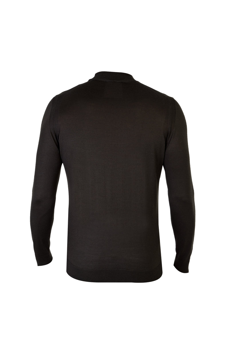 Haki Yarım Balıkçı Yaka Regular Fit Yünlü Triko Kazak