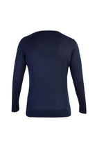 Lacivert V Yaka Regular Fit Yünlü Triko Kazak