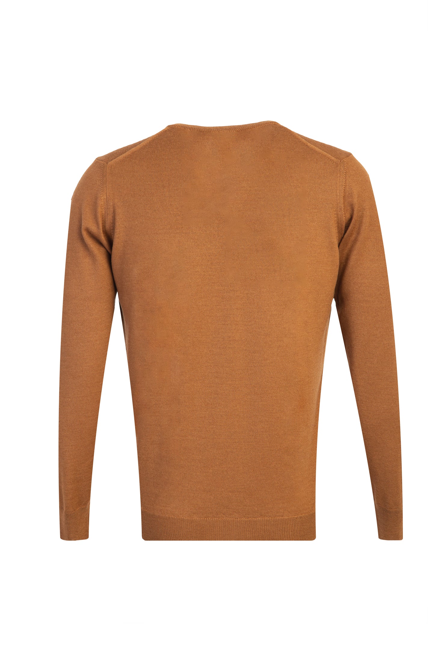 Açık Kahve - Camel V Yaka Regular Fit Yünlü Triko Kazak