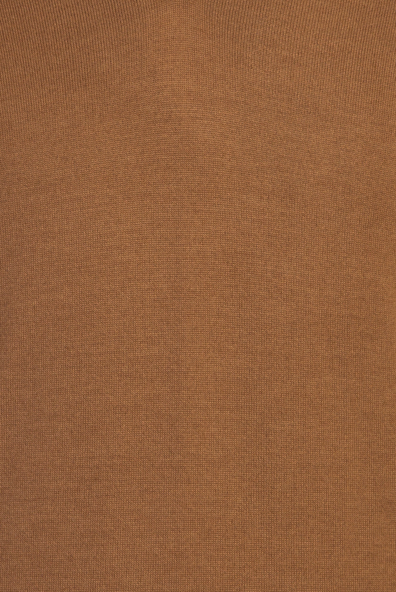 Açık Kahve - Camel V Yaka Regular Fit Yünlü Triko Kazak