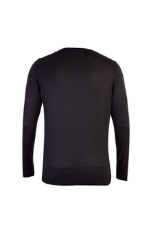 Siyah Bisiklet Yaka Yünlü Regular Fit Triko Kazak