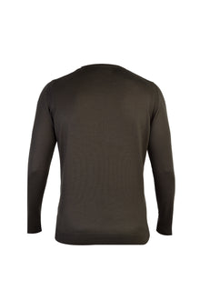 Haki Bisiklet Yaka Yünlü Regular Fit Triko Kazak