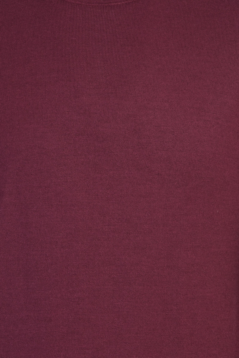 Bordo Bisiklet Yaka Regular Fit Yünlü Triko Kazak
