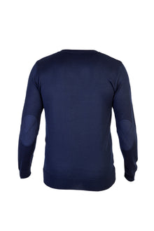 Lacivert V Yaka Regular Fit Yünlü Triko Kazak