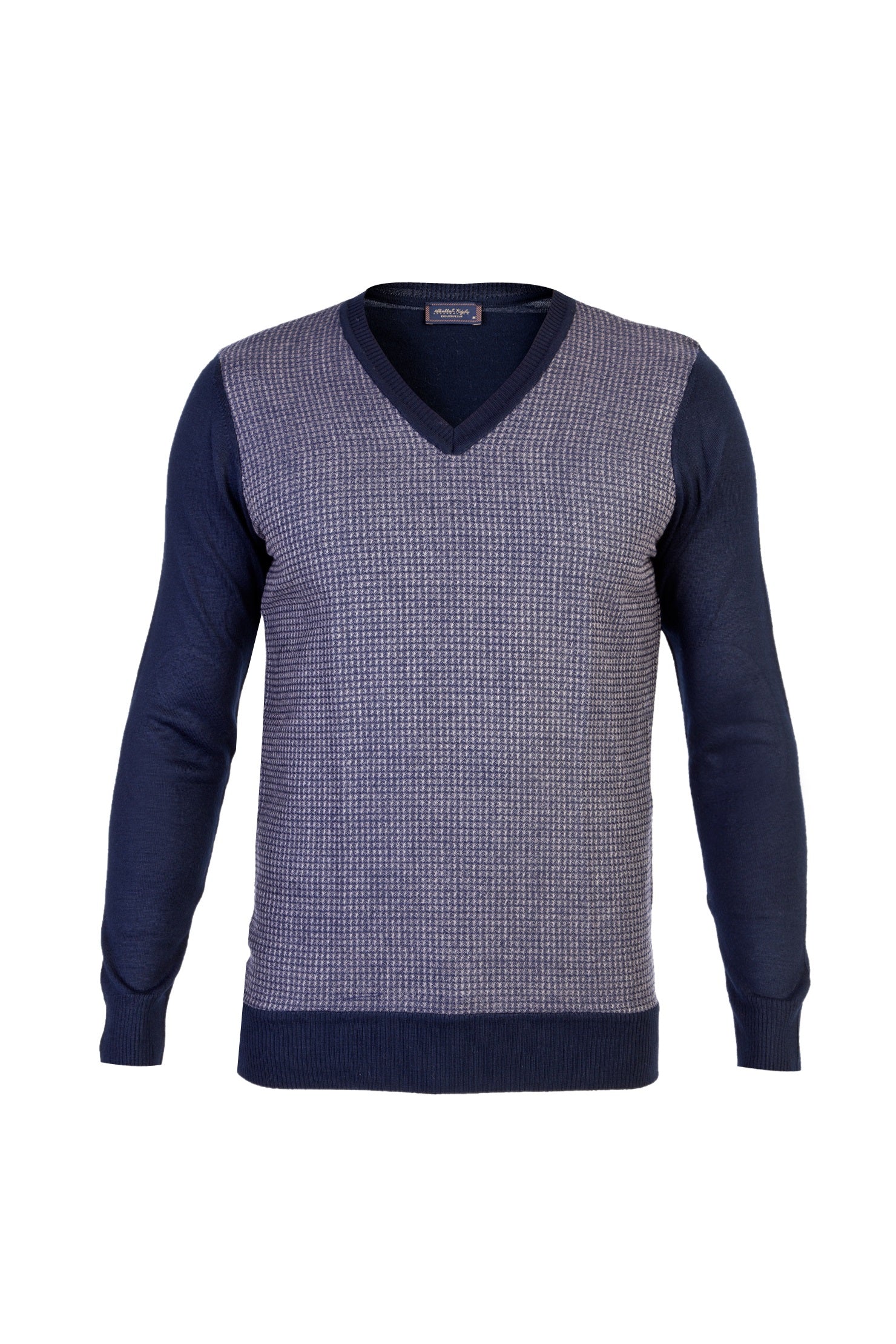 Lacivert V Yaka Regular Fit Yünlü Triko Kazak