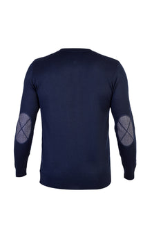 Lacivert V Yaka Regular Fit Yünlü Triko Kazak