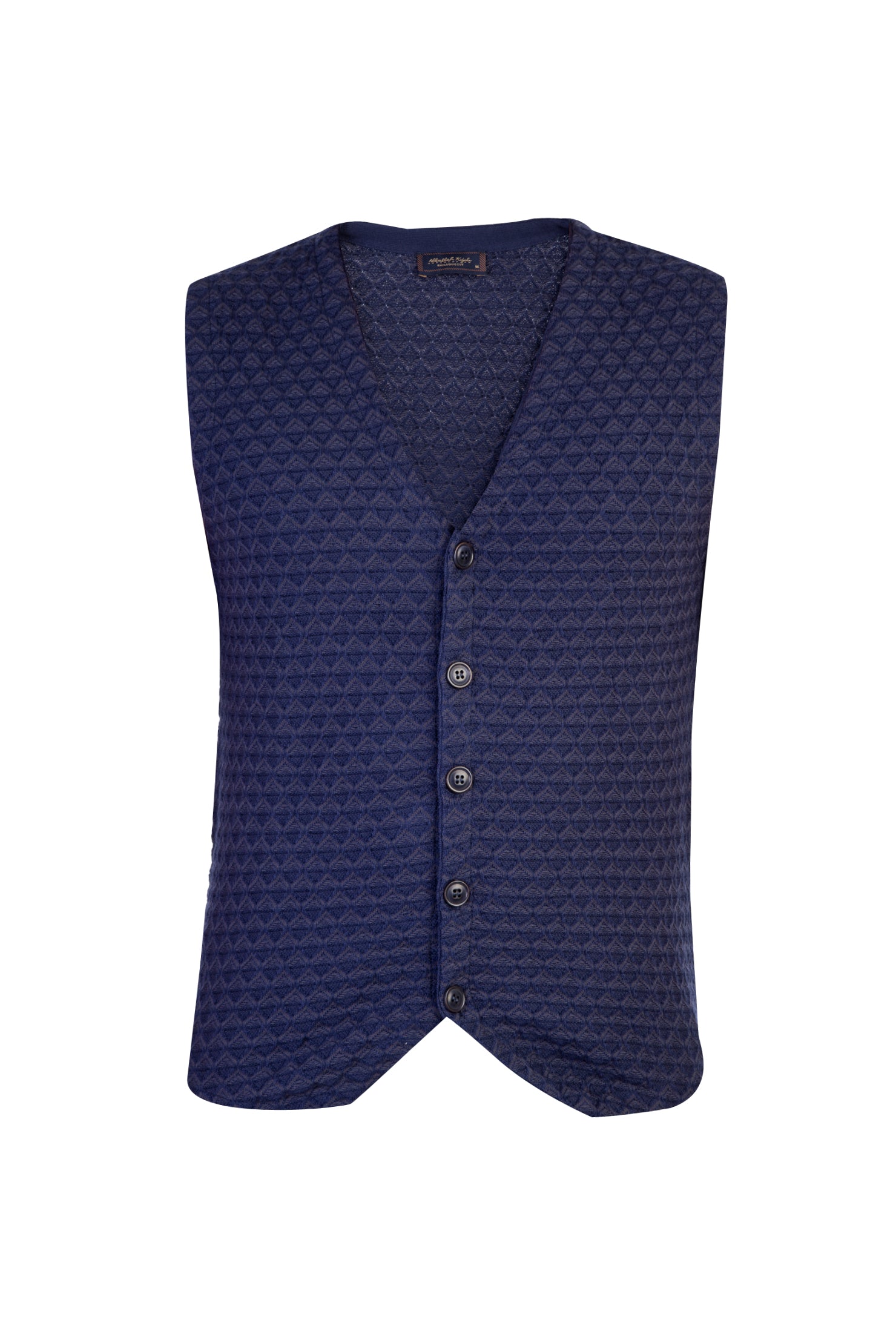 Lacivert Slim Fit Dar Kesim Desenli Yelek