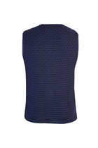Lacivert Slim Fit Dar Kesim Desenli Yelek