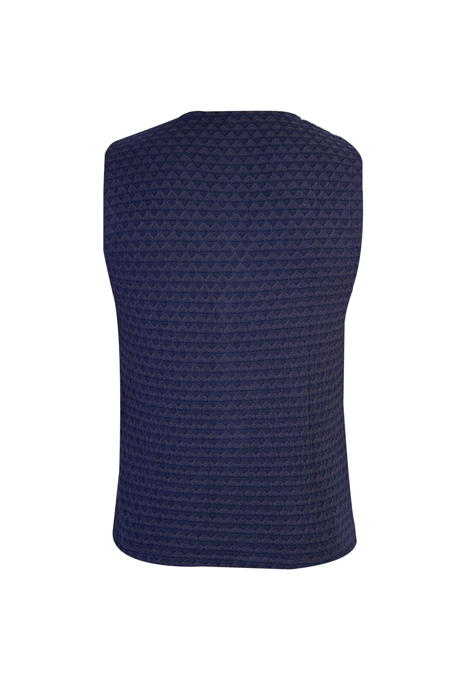 Lacivert Slim Fit Dar Kesim Desenli Yelek