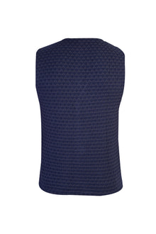 Lacivert Slim Fit Dar Kesim Desenli Yelek