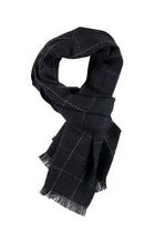 Koyu Mavi Yün Desenli Atkı