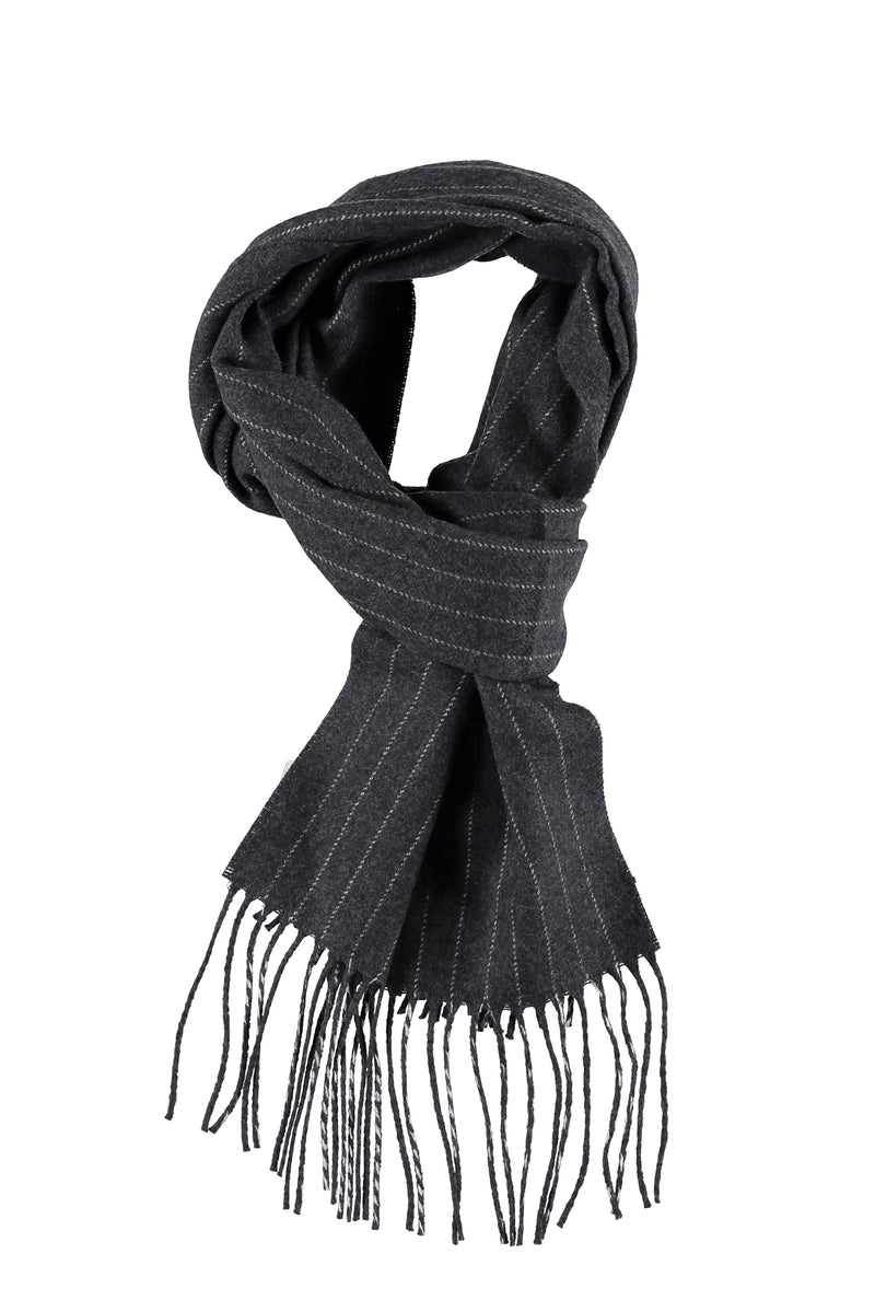 Füme Gri Yün Desenli Atkı