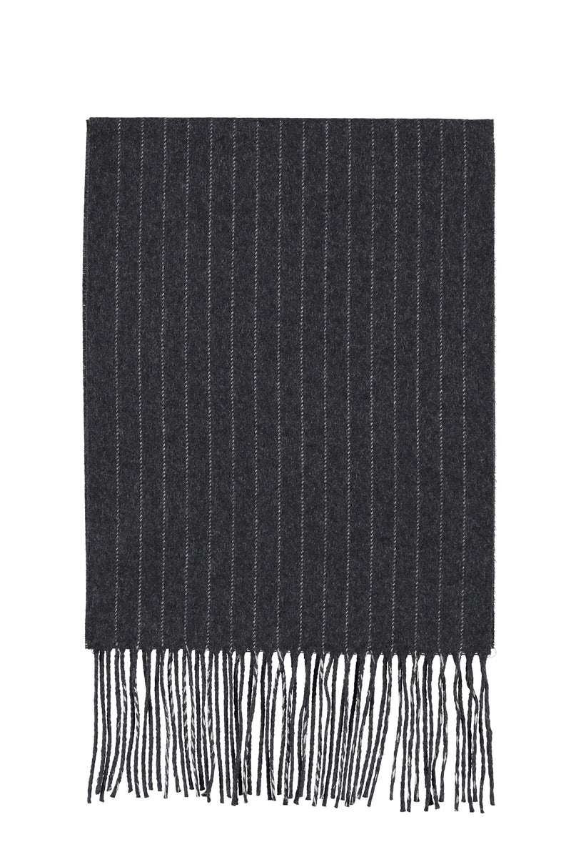 Füme Gri Yün Desenli Atkı