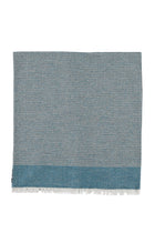 Turkuaz Yünlü Desenli Atkı