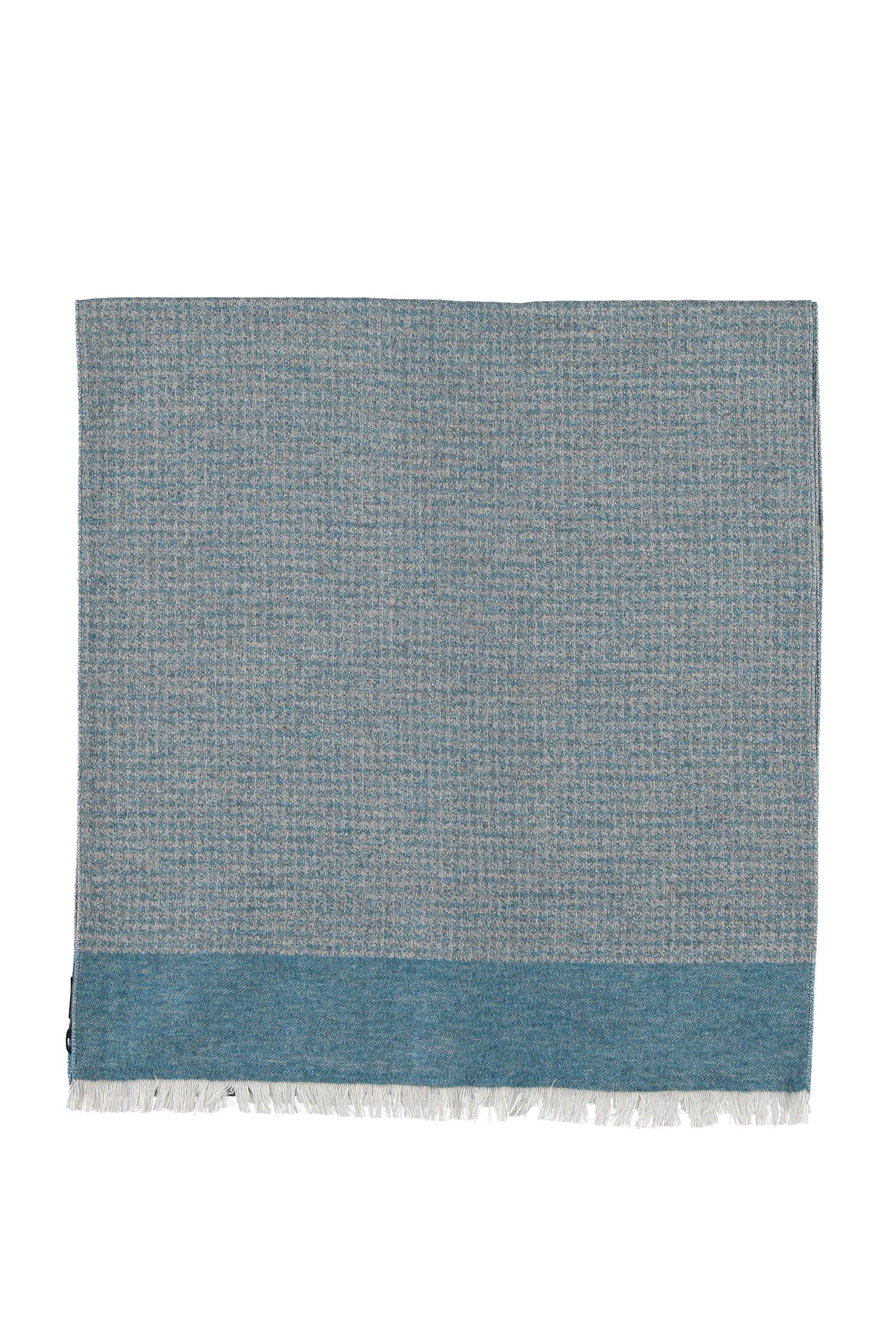 Turkuaz Yünlü Desenli Atkı