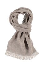 Füme Gri Yünlü Desenli Atkı