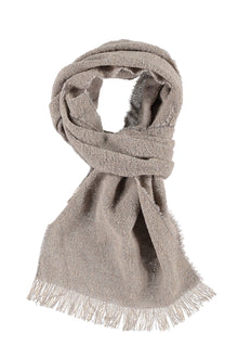 Füme Gri Yünlü Desenli Atkı