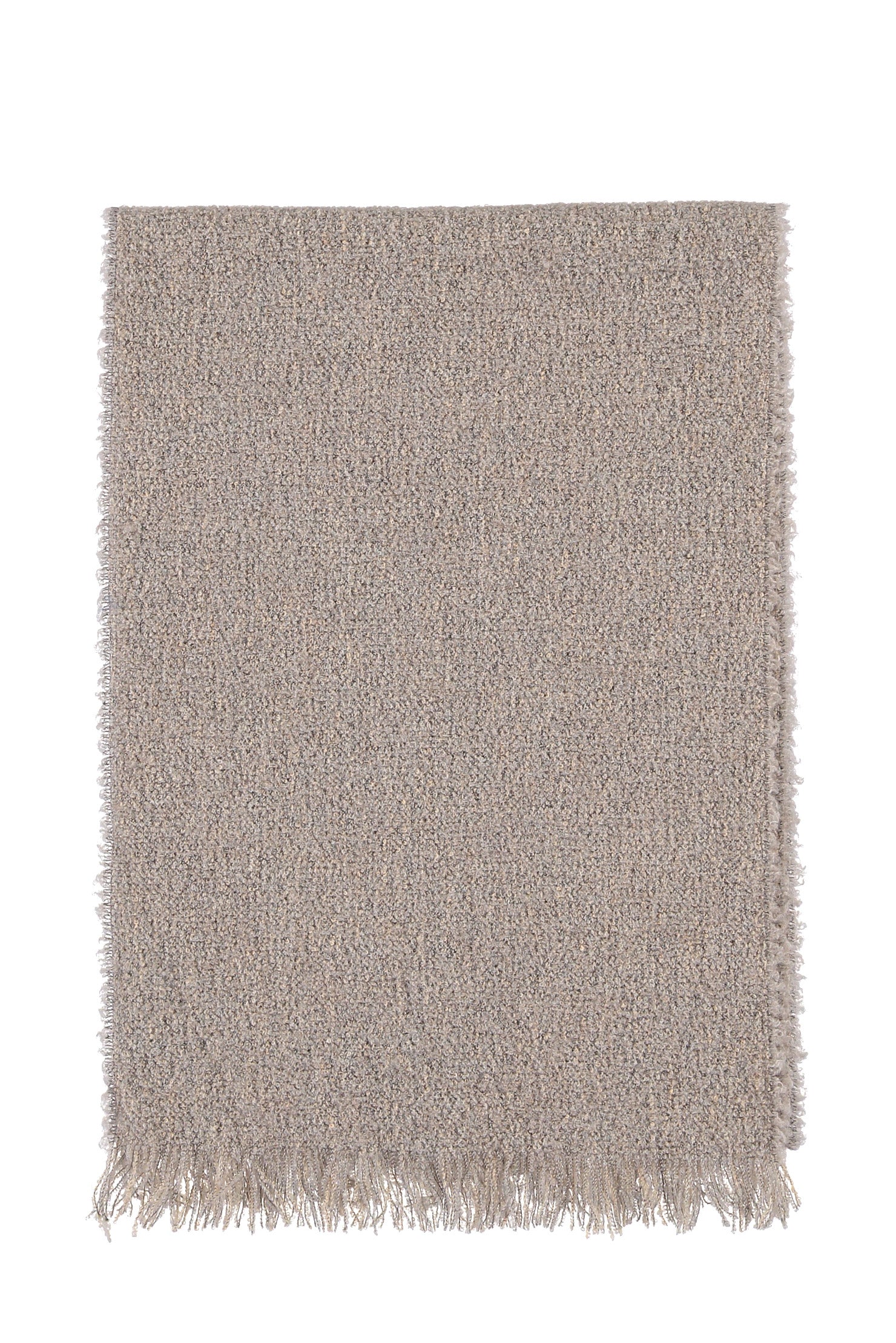 Füme Gri Yünlü Desenli Atkı