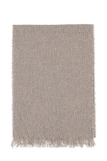 Füme Gri Yünlü Desenli Atkı