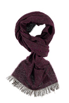 Pembe Yünlü Desenli Atkı