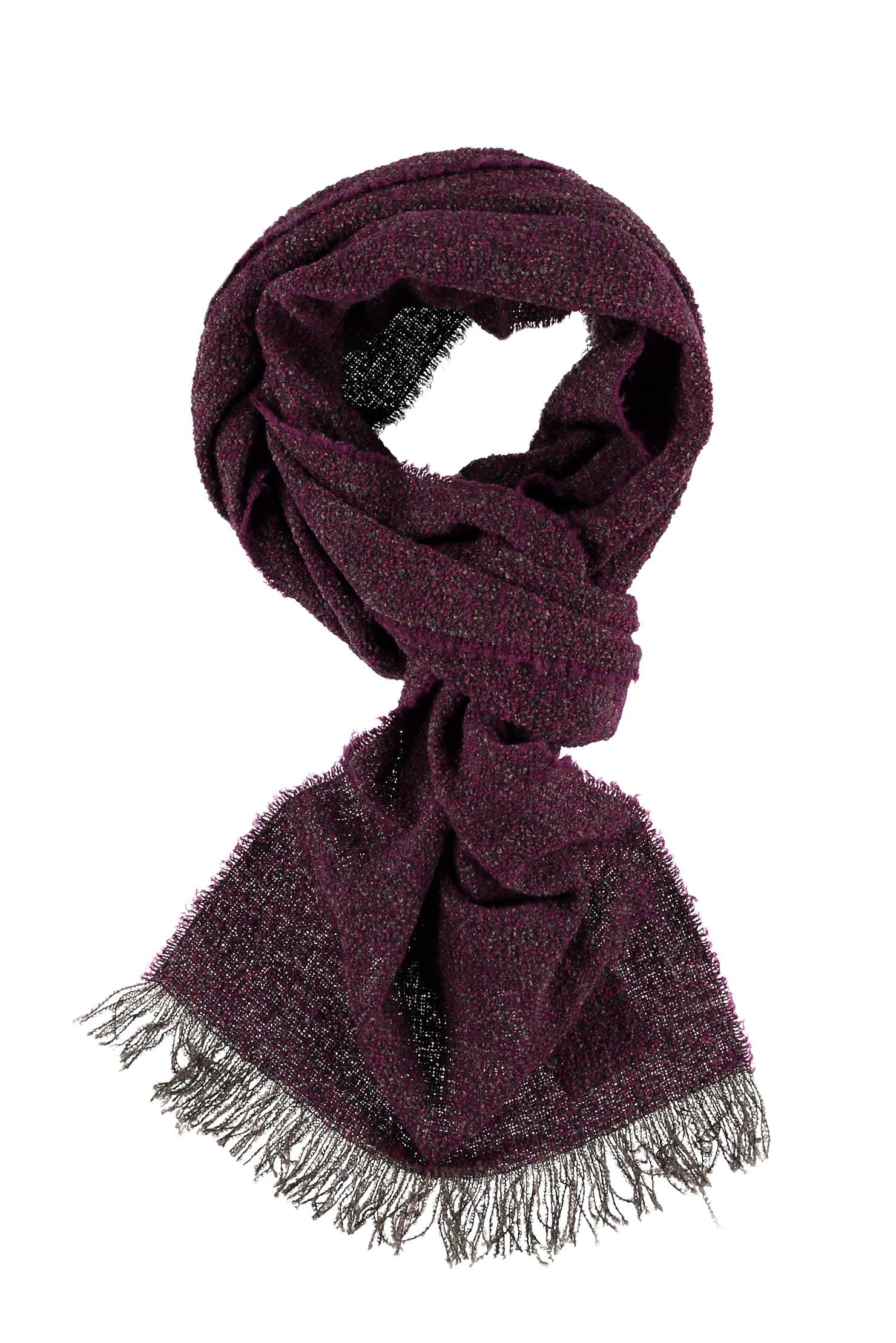 Pembe Yünlü Desenli Atkı