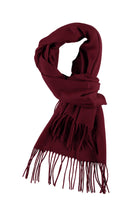 Bordo Yün Düz Atkı