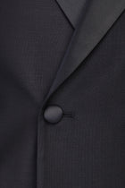 Siyah Slim Fit Dar Kesim Kruvaze Smokin / Damatlık