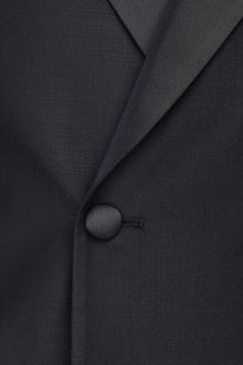 Siyah Slim Fit Dar Kesim Kruvaze Smokin / Damatlık