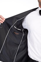 Siyah Slim Fit Dar Kesim Kruvaze Smokin / Damatlık