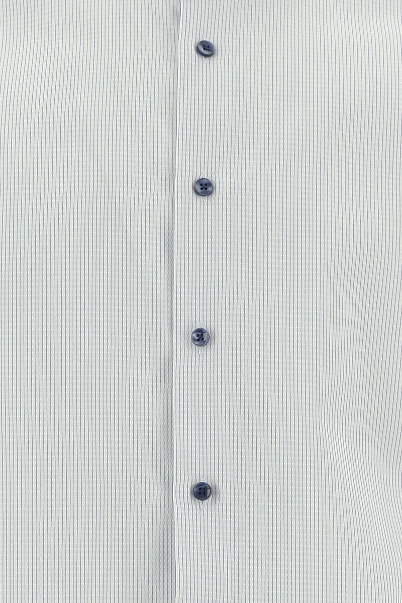 Beyaz Uzun Kol Slim Fit Dar Kesim Non Iron Klasik Desenli Pamuk Gömlek