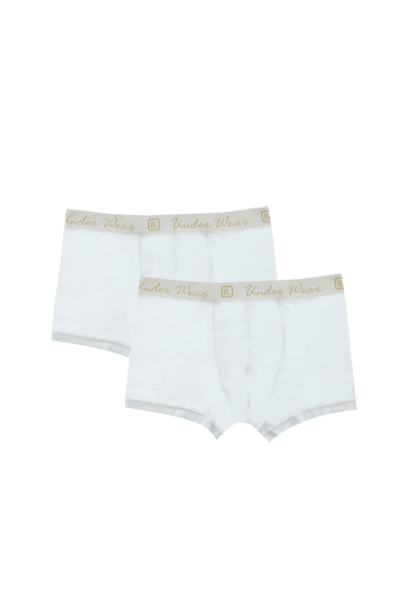 Beyaz 2'li Büyük Beden Bambu Karışımlı Boxer Seti