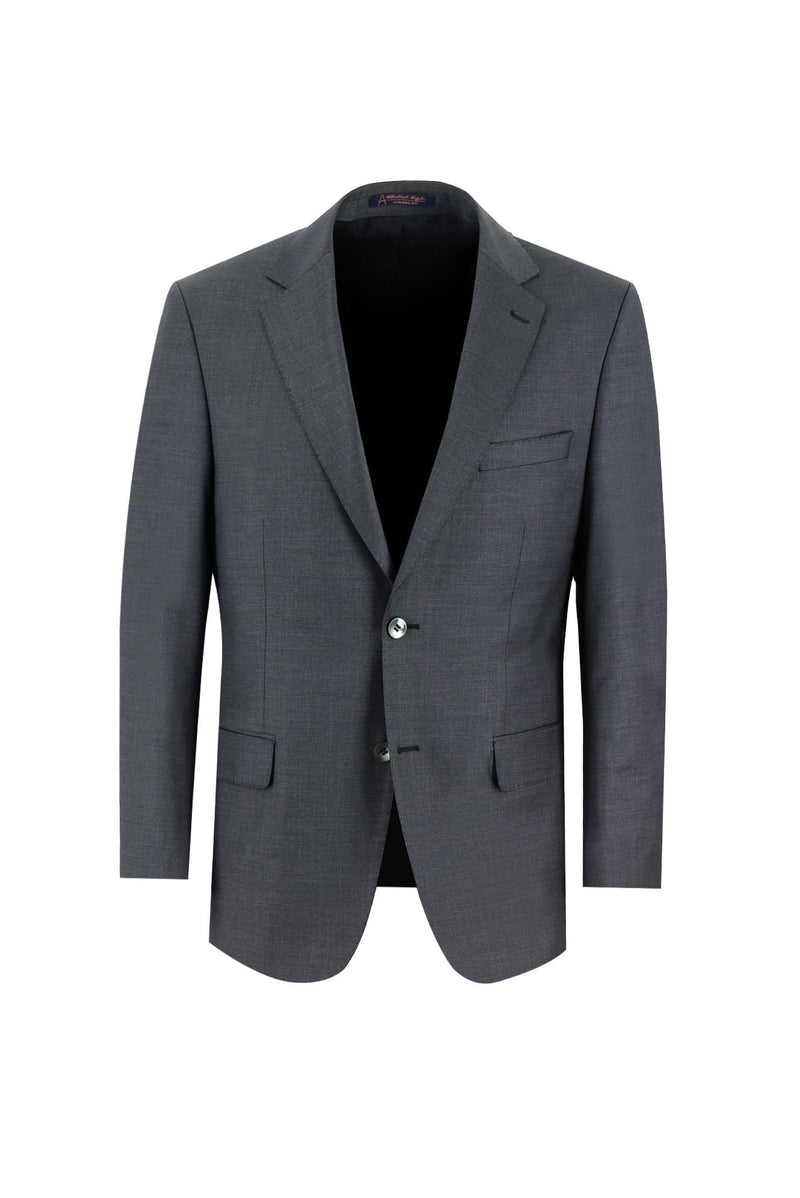 Koyu Füme 7 Drop Slim Fit Dar Kesim Yünlü Tak?m Elbise-Abdullah Ki??l?