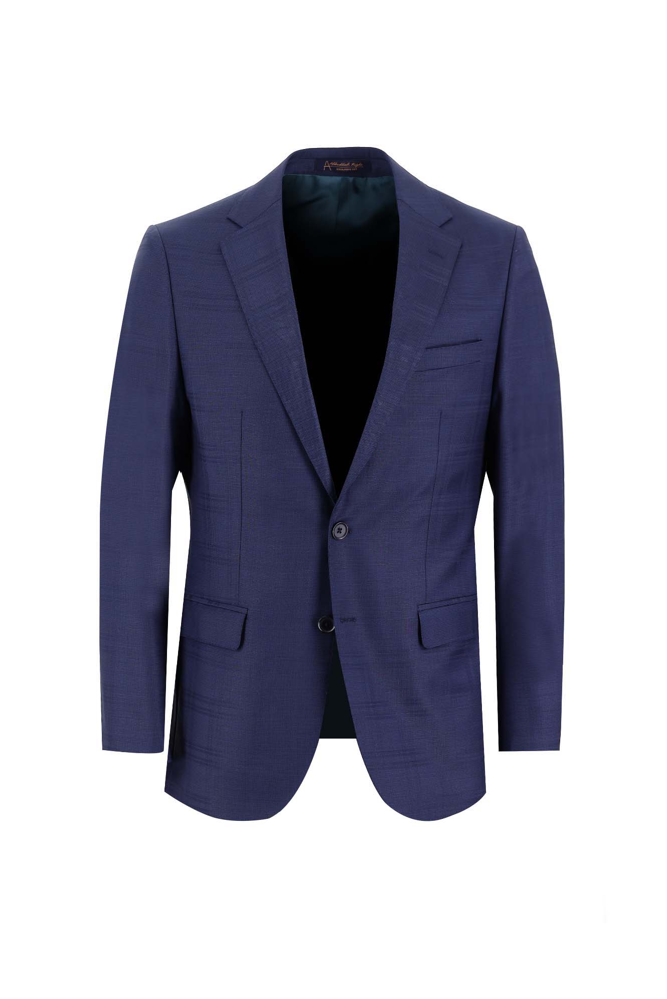 Orta Lacivert 6 Drop Regular Fit Standart Kesim Yünlü Tak?m Elbise-Abdullah Ki??l?