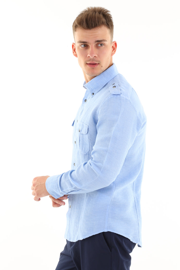 Açık Mavi Ks.Pamuk Tasarm Denım Göm.