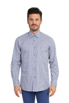 Lacivert Gömlek U Kol Spor Ekose