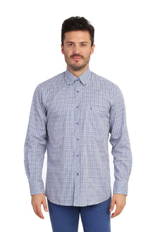 Lacivert Gömlek U Kol Spor Ekose