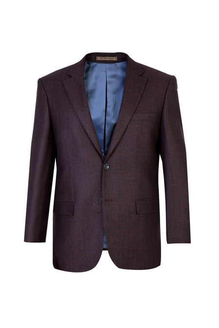 Koyu Kahve Relaxed Fit Rahat Kesim İtalyan Kaşmir Desenli Ceket