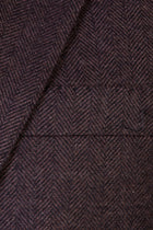 Koyu Kahve Relaxed Fit Rahat Kesim İtalyan Kaşmir Desenli Ceket