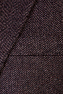 Koyu Kahve Relaxed Fit Rahat Kesim İtalyan Kaşmir Desenli Ceket