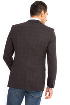 Koyu Kahve Kareli Yün Ceket