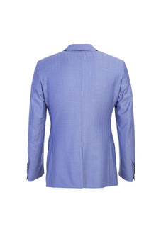 Mavi İtalyan Balıksırtı Yün Ceket