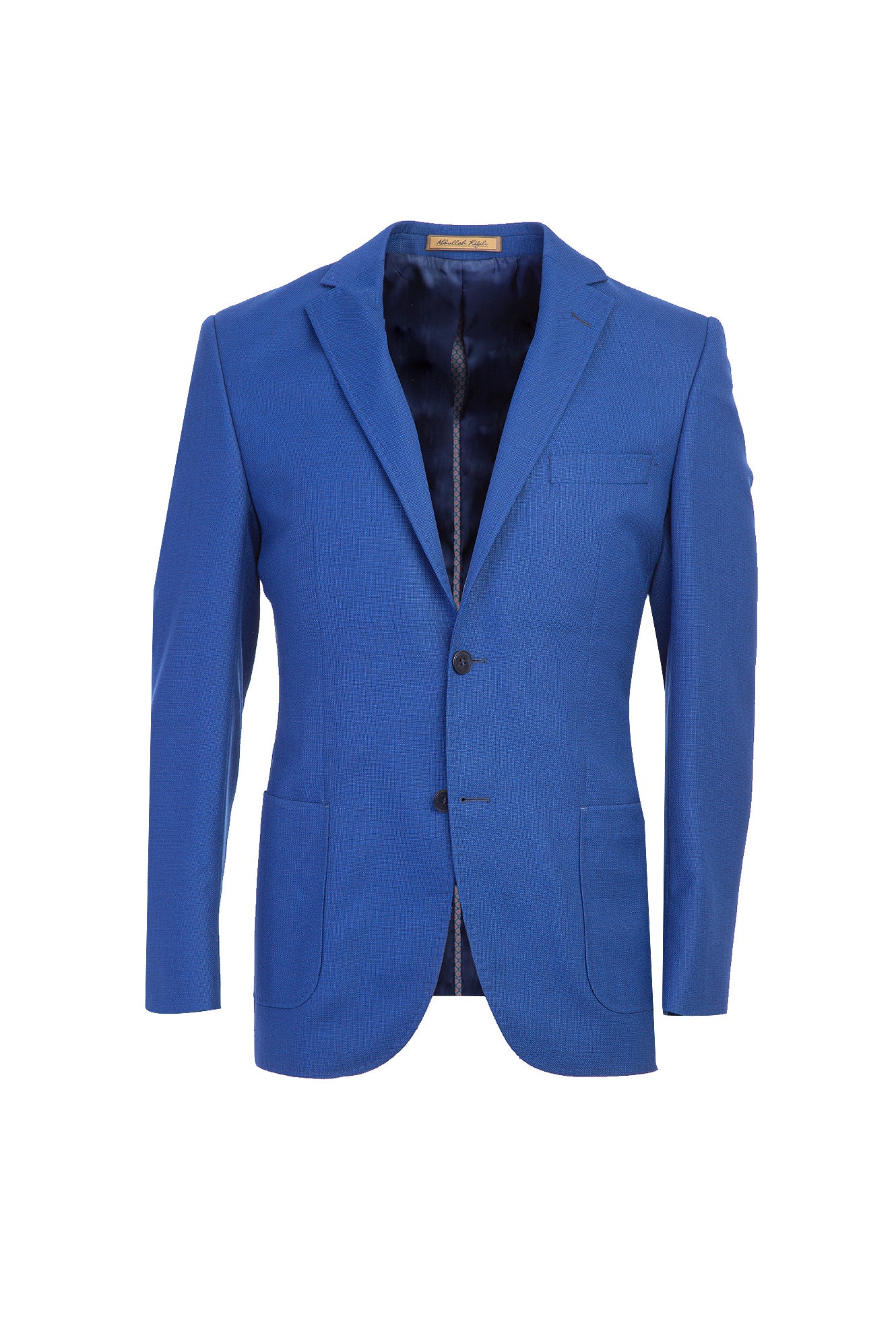 Koyu Mavi Regular Fit Oxford Yün Ceket