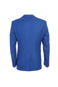 Koyu Mavi 7 Drop Slim Fit Dar Kesim Oxford Yün Ceket-Abdullah Ki??l?
