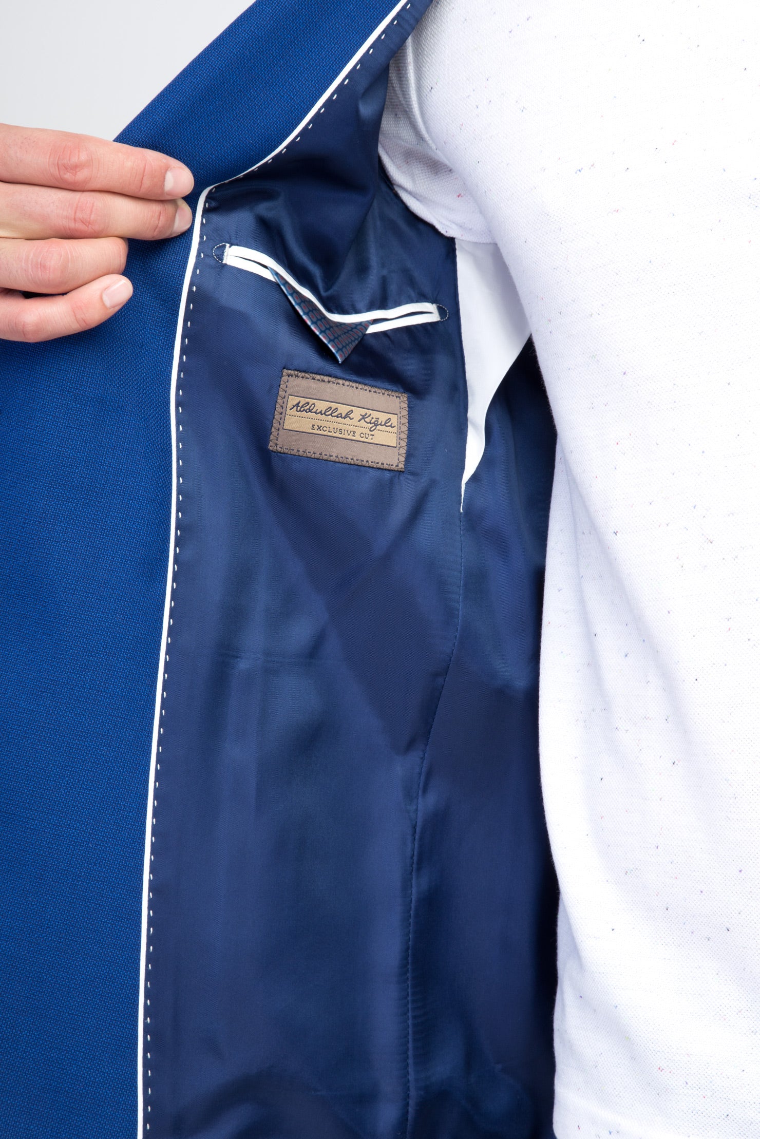 Koyu Mavi 6 Drop Regular Fit Standart Kesim Oxford Yün Ceket-Abdullah Ki??l?