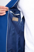 Koyu Mavi 6 Drop Regular Fit Standart Kesim Oxford Yün Ceket-Abdullah Ki??l?